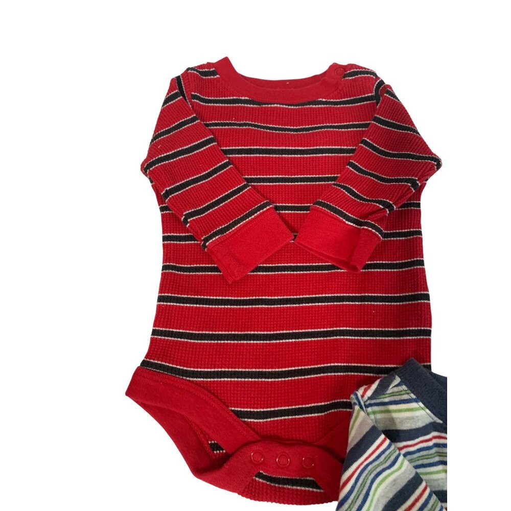 3 Piece Lot Boys Infant Baby Size 0 3 Months Bodysuit Long Sleeve 1 Piece Variet - Picture 3 of 4